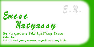 emese matyassy business card